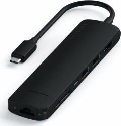 Satechi Aluminium Type-C Slim Multiport (1xHDMI 4K, 2x USB-A, 1x SD, 1x Ethernet), Black (ST-UCSMA3K)