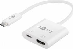 Goobay Adaptor multiport USB-C la HDMI 0.145m alb, Goobay, Power Delivery (62110)