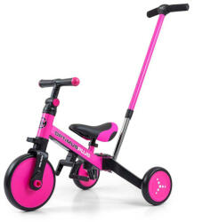 Milly Mally Gyerek háromkerekű bicikli 4az1-ben Milly Mally Optimus Plus tolókarral pink