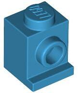 LEGO® 4070c153 - LEGO sötét azúr kocka 1 x 1 méretű oldalán fordítóval - headlight (4070c153)