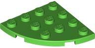 LEGO® 30565c36 - LEGO élénk zöld lap negyedkörív, 4 x 4 méretű (30565c36)