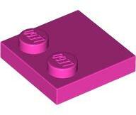 LEGO® 33909c47 - LEGO sötét rózsaszín csempe 2 x 2 méretű, 2 bütyökkel a szélén (33909c47)