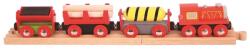 Bigjigs Toys Freight tren roșu + 3 șine (DDBJT183) Trenulet