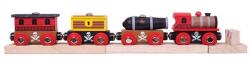 Bigjigs Toys Trenul Bigjigs Rail Pirate + 3 șine (DDBJT473) Trenulet