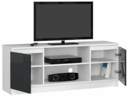 AKORD TV szekrény 140 cm 2D 1P | Fehér - Grafit Akril (OP0LRTVPOLGRAF)