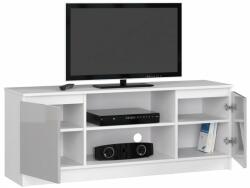 AKORD TV szekrény 140 cm 2D 1P | Fehér - Fém Akril (OP0LRTV140POLMETAL)