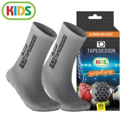 TapeDesign Юношески чорапи TapeDesign Classic Grip Socks Juniors - Light Grey