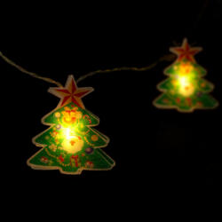 Family Collection LED fényfüzér - karácsonyfa - 10 LED - 1, 35 méter - melegfehér - 2 x AA (58911) (58911)