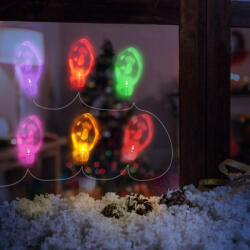 Family Collection Karácsonyi LED-es fényfüzér - gél ablakmatrica - 6 LED - 2 x AA (58568C) (58568C)