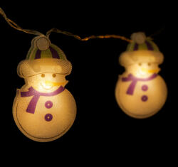 Family Collection LED fényfüzér - hóember - 10 LED - 1, 35 méter - melegfehér - 2 x AA (58910) (58910)