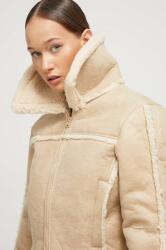 Abercrombie & Fitch rövid kabát női, bézs, átmeneti - bézs L - answear - 76 990 Ft