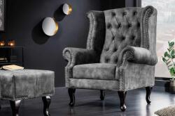 LuxD Design fotel Chesterfield szürke bársony
