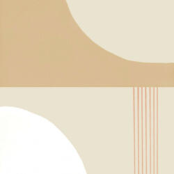  A 60-as évek kreatív dinamizmusa - Avantgarde művészi minta fehér bézs barna és korallszín tónus tapéta (89371331)