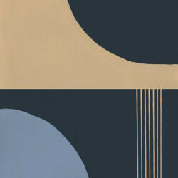  A 60-as évek kreatív dinamizmusa - Avantgarde művészi minta kék barna tintakék és narancs tónus tapéta (89373939)