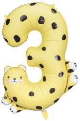 PartyDeco S. r. o 3. szám, fólia lufi, Leopárd, 90 cm