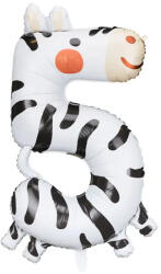 PartyDeco 5. szám, fólia lufi, Zebra, 90 cm