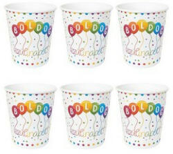Parpírpohár 250ml 6db, Boldog Szülinapot! , Streamers, m25883 (LUFI134584)