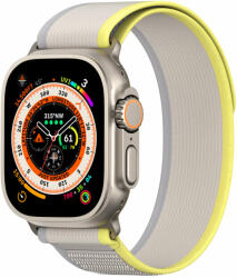 DuxDucis Curea textila DuxDucis Velcro Sports YJ compatibila cu Apple Watch 4/5/6/7/8/SE/Ultra 42/44/45/49mm Beige/Yellow (6934913026991)