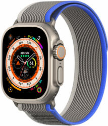 DuxDucis Curea textila DuxDucis Velcro Sports YJ compatibila cu Apple Watch 4/5/6/7/8/SE 38/40/41mm Gray/Blue (6934913026953)