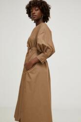 ANSWEAR pamut ruha bézs, midi, harang alakú - bézs M/L - answear - 23 990 Ft