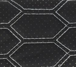 ART Material imitatie piele tapiterie hexagon cu gaurele negru cusatura gri Cod: Y03NG (040621-59)