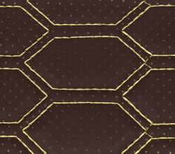ART Material imitatie piele tapiterie hexagon cu gaurele maro cusatura bej Cod: Y03MB (040621-60)