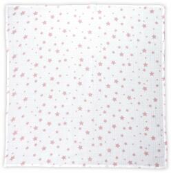 Lorelli Scutec din bumbac Lorelli - 80 x 80 cm, albă cu stele roz (10340092301)
