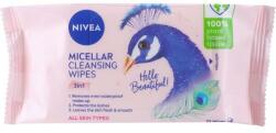 Nivea Șervețele demachiante micelare biodegradabile - NIVEA Biodegradable Micellar Cleansing Wipes 3 In 1 Peacock 25 buc