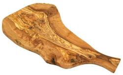 Tocator cu maner din lemn de maslin, 35 cm, forma naturala, rustica