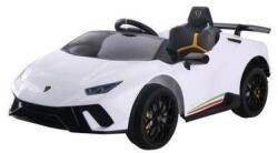 LeanToys Masinuta electrica pentru copii, Lamborghini Huracan Alb, cu telecomanda, 2 motoare, greutate maxima 30 kg, 6571 - esteto