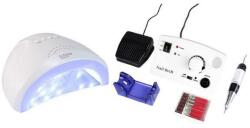 Girls Corner Kit unghii false, Lampa LED, Model SUN ONE, 48 W si Freza electrica profesionala, 30.000 rpm