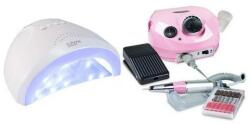 Girls Corner Kit unghii false, Lampa LED, Model SUN One, 48 W, Freza electrica profesionala, DM 202, 35.000 rpm
