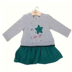 BabyBol Rochita fete, cu tricou maneca lunga, verde, Love Star, 12 luni