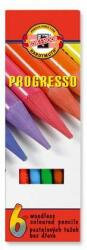 ICO Koh-I-Noor Progresso 8755/6 Set de creioane colorate cilindrice, fără lemn (6 buc. ) (8755006007PZ)