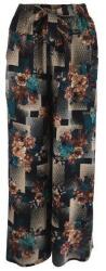 Univers Fashion Fusta-pantalon, Univers Fashion, 2 buzunare, negru cu imprimeu floral verde, L