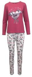 Univers Fashion Pijama dama, Univers Fashion, bluza fucsia cu imprimeu Love sleep si colanti bej, 2XL