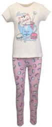 Univers Fashion Pijama dama, Univers Fashion, bluza bej cu imprimeu pisica si colanti roz, 2XL
