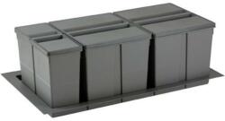 Maxdeco Cos de gunoi gri orion incorporabil in sertar, colectare selectiva, cu 3 recipiente, pentru corp de 900 mm latime - Maxdeco