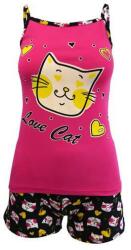 Univers Fashion Pijama dama, Univers Fashion, maiou fucsia cu imprimeu 'Love cat