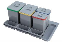 Maxdeco Cos de gunoi Praktico incorporabil in sertar, cu 4 recipiente, pentru corp de 900 mm latime - Maxdeco Cos de gunoi