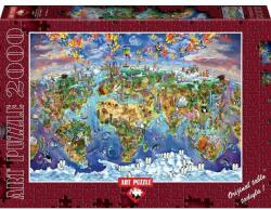 Heidi Puzzle 2000 piese - World Wonders Illustrated Map-MARIA RABINKY