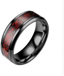 inel negru cu forme de culoare rosie marimea 9