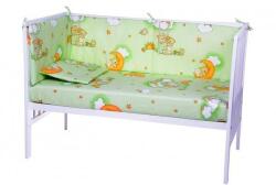 Nichiduta Lenjerie patut cu 5 piese Sleepy Teddy Bear Green 007 Lenjerii de pat bebelusi‎, patura bebelusi