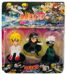 Set 3 Figurine Naruto Shippuden, dimensiune 10 cm, multicolor, 3 personaje diferite, 3 ani