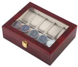 Pufo Cutie caseta din lemn pentru depozitare si organizare Pufo, pentru 10 ceasuri, model Premium