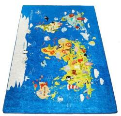 Caerus Capital Covor pentru copii World Map, Albastru, 100x160 cm Covor