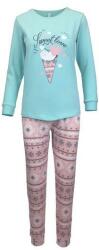 Univers Fashion Pijama dama, Univers Fashion, bluza verde cu imprimeu Sweet Love si pantaloni roz, 2XL