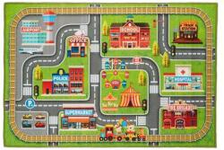 Caerus Capital Covor de joaca pentru copii Little Town , Multicolor, 150 x 100 cm , Poliester Covor