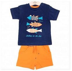 BabyBol Compleu baieti Sailing, tricou și pantaloni scurti, 12 luni