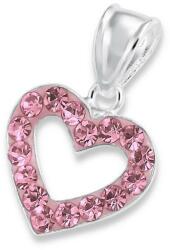 Adorabel Pandantiv din argint in forma de inima cu cristale, Light Rose, Adorabel